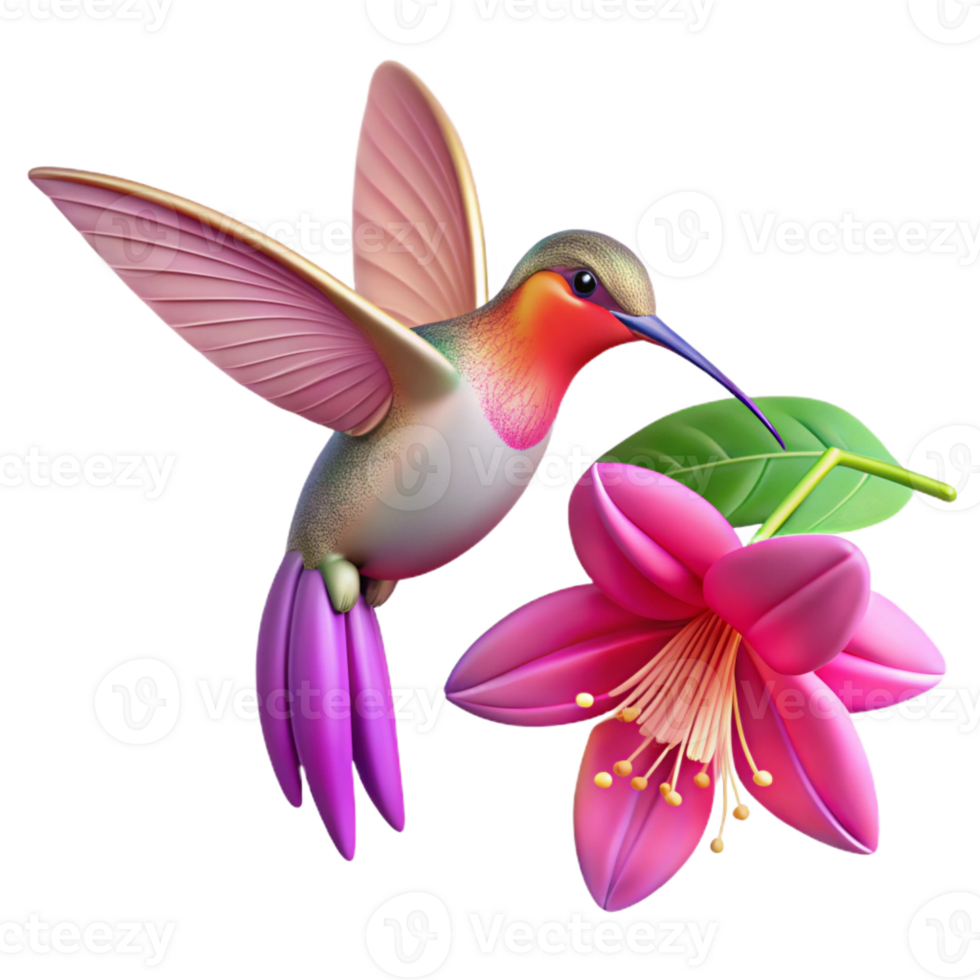 vibrant contemporary A Delicate Hummingbird Hovering Near a authentic png