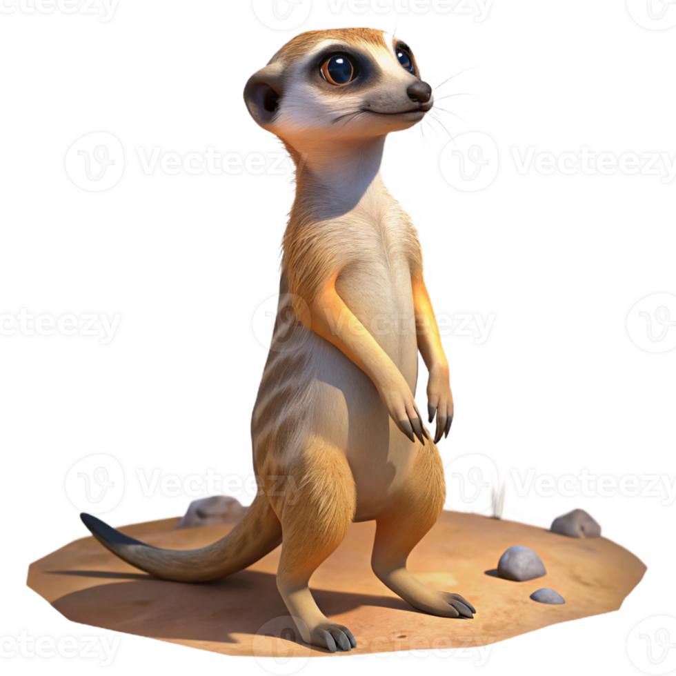 vibrant artistic A Curious Meerkat Standing on Its Hind original png