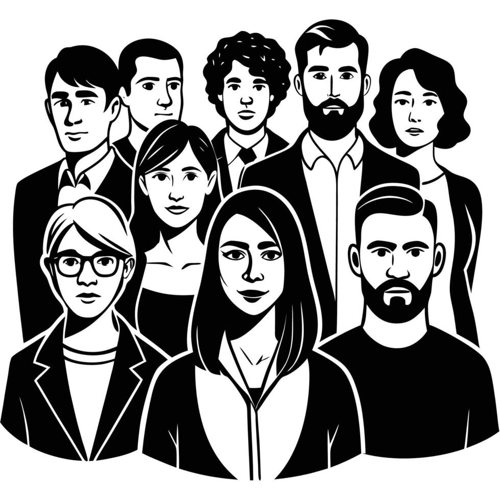 Diverse Collection of FlatStyle People Illustrations 2 vector