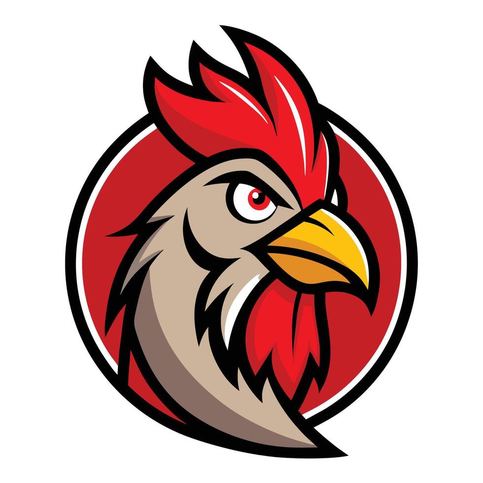 Rooster Illustration with Simple Mascot Style vector