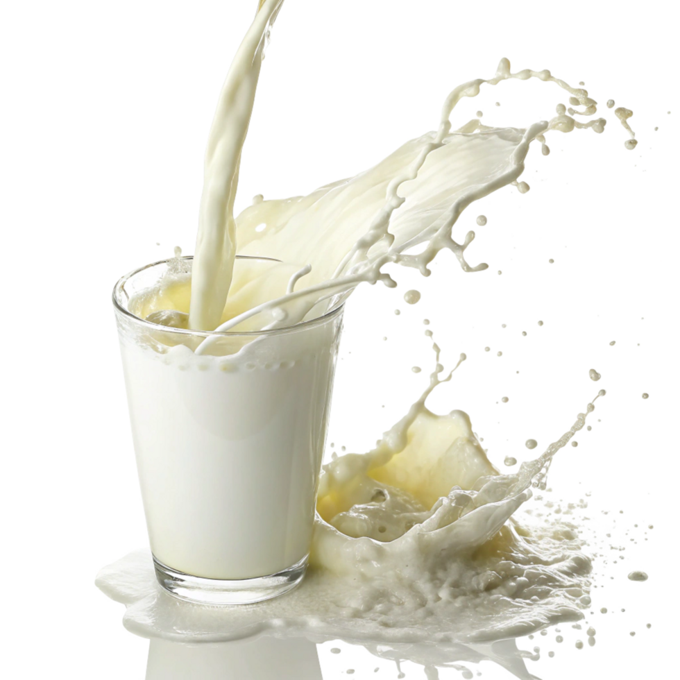Milk Splashing into a Glass on Black Background A Refreshing Dairy Drink png
