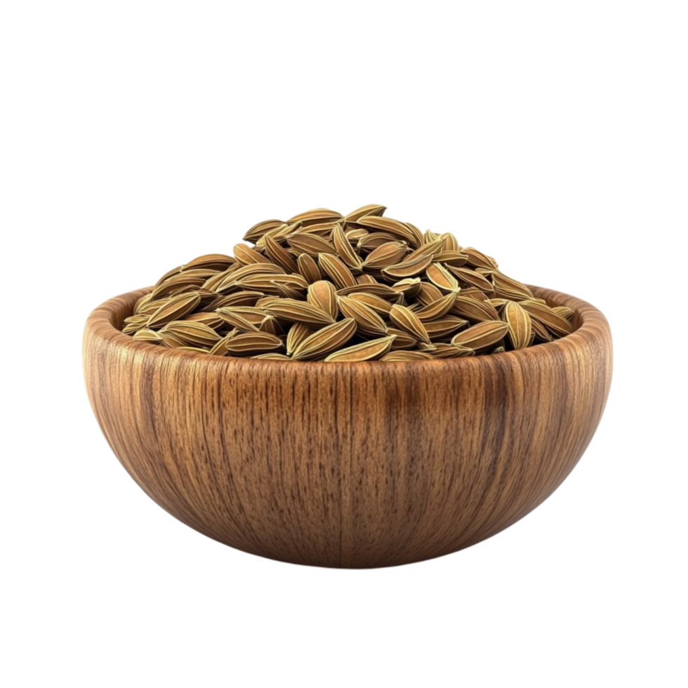 Bowl of Fennel Seeds on Transparent Background png