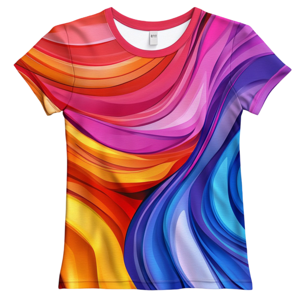 Colorful Flowing Fabric Design on Transparent Background png
