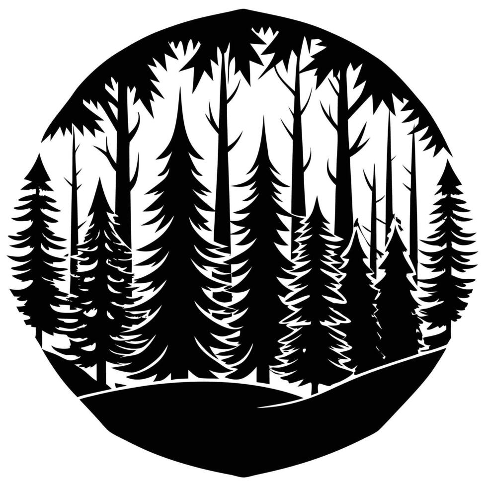 Isolated Forest Green Silhouette for Design Projects and Print vector