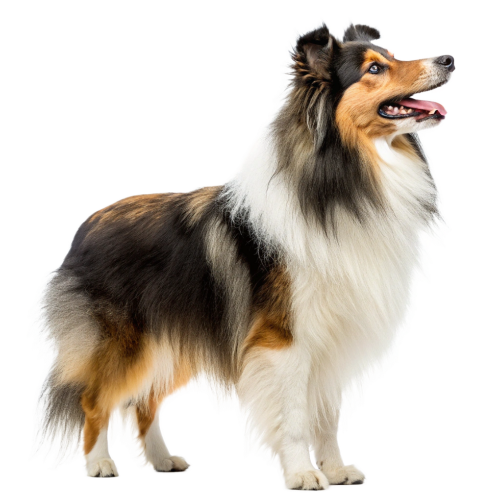 Stunning Shetland Sheepdog Portrait Against a Black Background png
