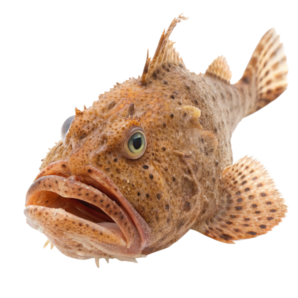 Closeup of a Spiny Lumpsucker Fish Showing its Unique Texture and Features png