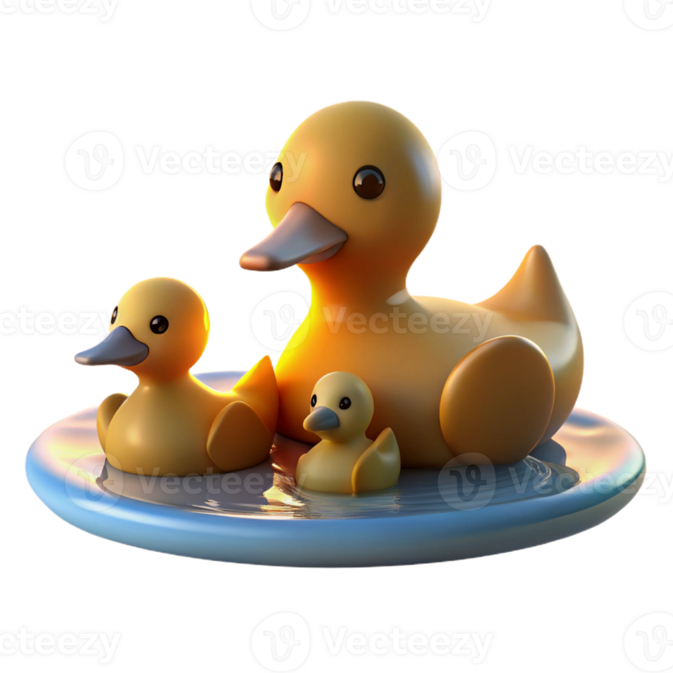 elegant artistic A Family of Ducks Swimming Peacefully on original png