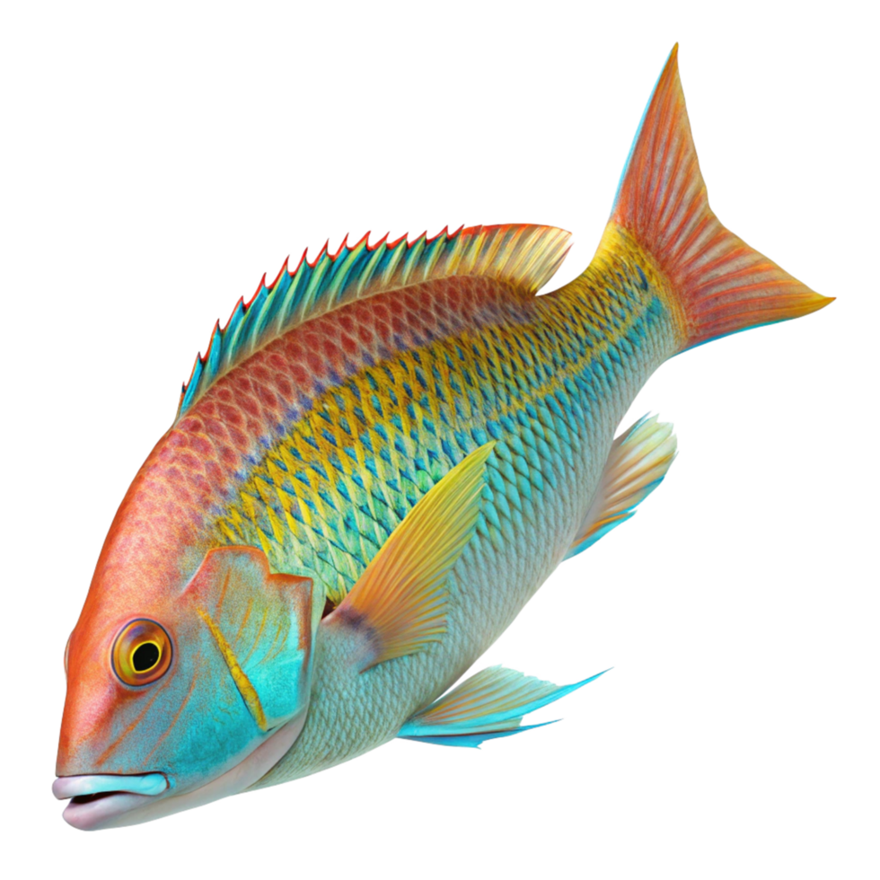 Vibrant and Colorful Parrotfish Underwater Marine Life png
