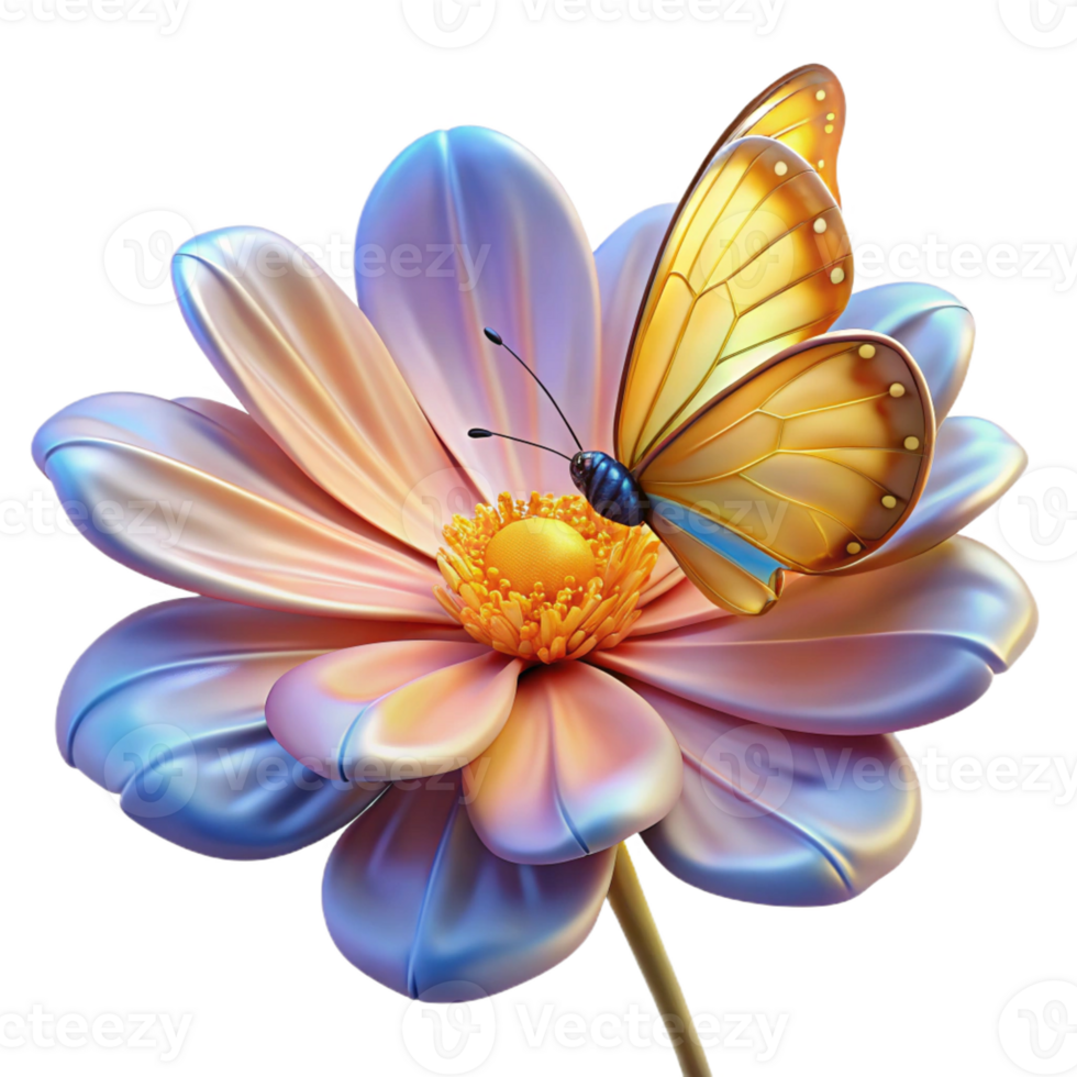 serene creative A Delicate Butterfly Resting on a premium png
