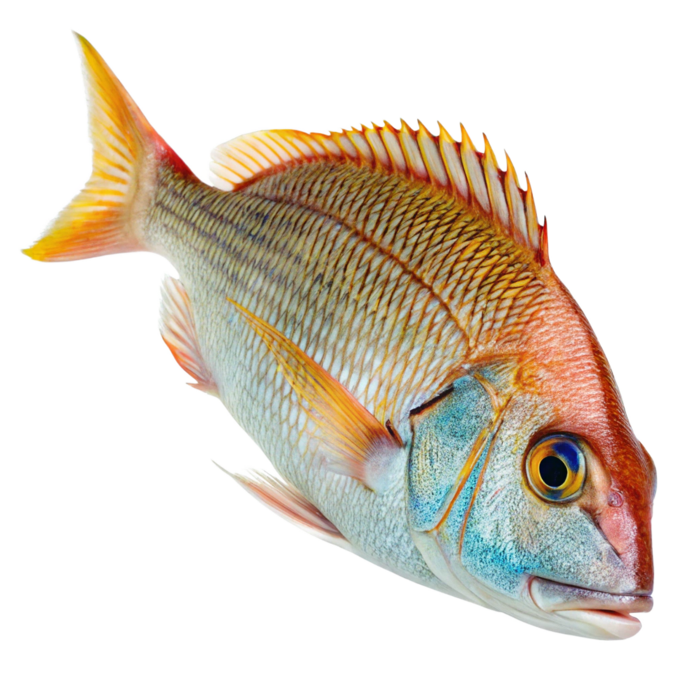 A Vivid Closeup of a Stunning Red Snapper Fish with Vibrant Colors and Intricate Scales png