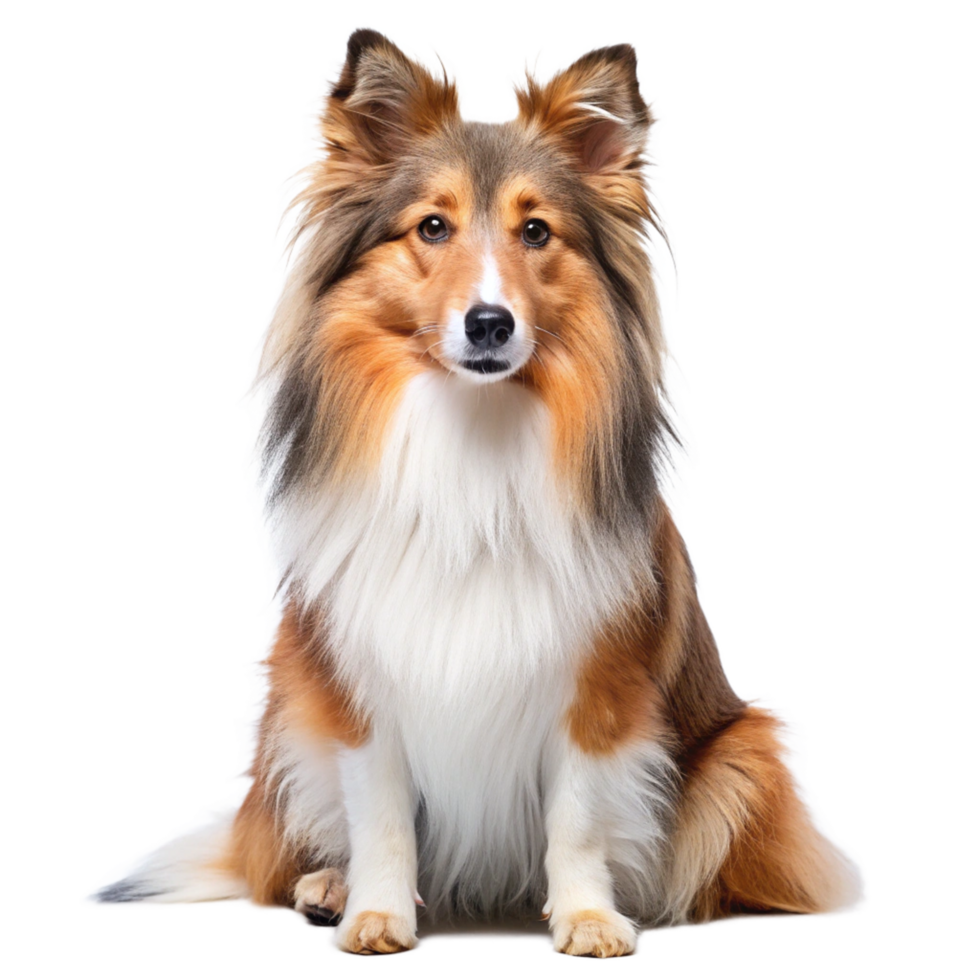 Adorable Shetland Sheepdog Sitting Pretty for a Portrait Studio Shot png