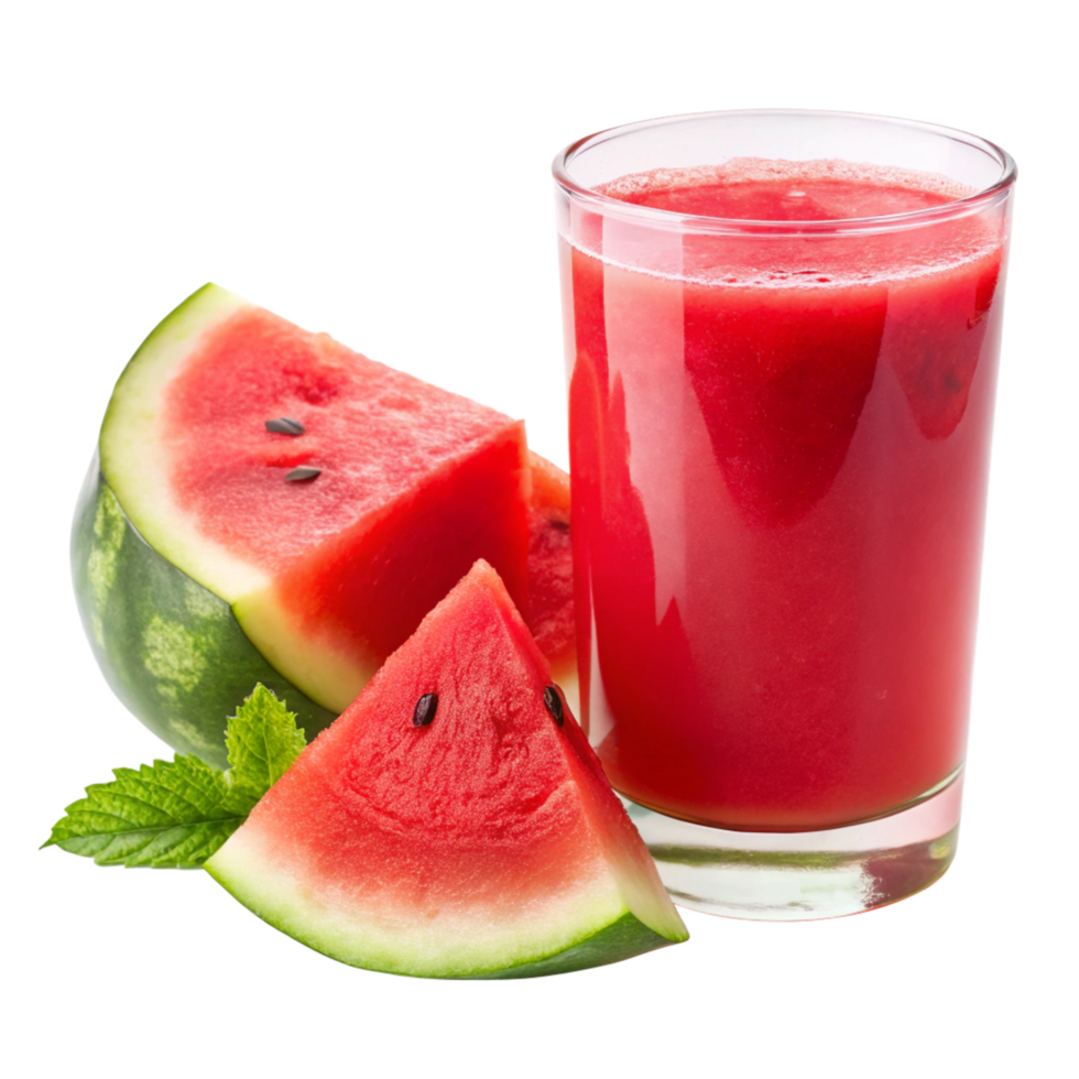 Refreshing Watermelon Juice with Slices of Watermelon and Mint Leaves png