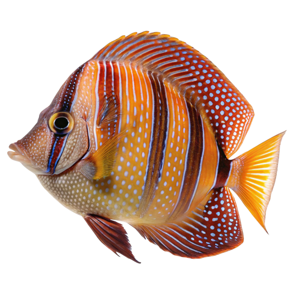 Stunning vibrant Red Sea pygmy angelfish isolated on black background png