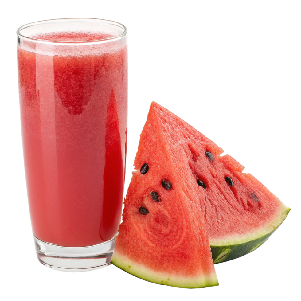 Refreshing Watermelon Juice in a Glass with Slices of Watermelon png