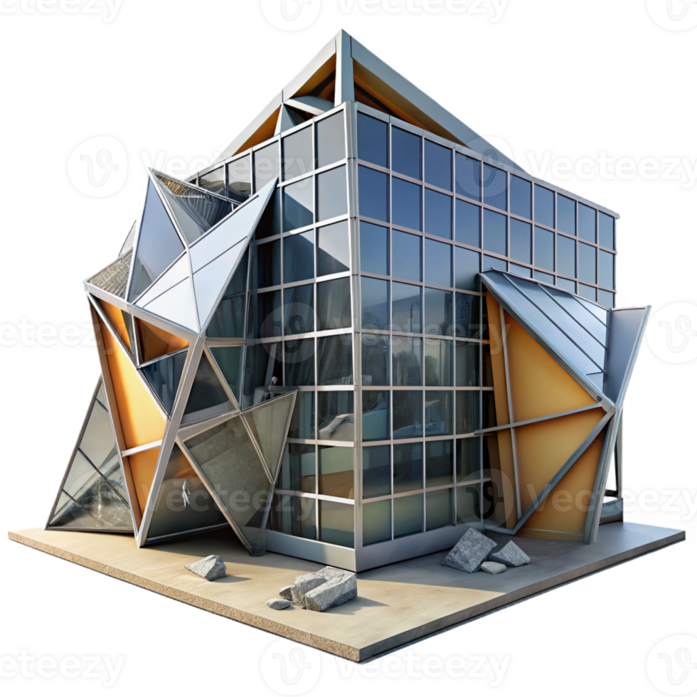 dramatic minimalist Deconstructivist Office Building Harsh professional png