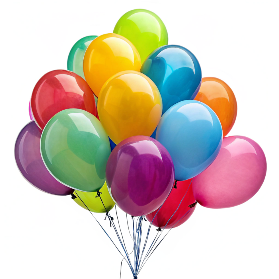 Bunch of Colorful Balloons Floating in the Air png