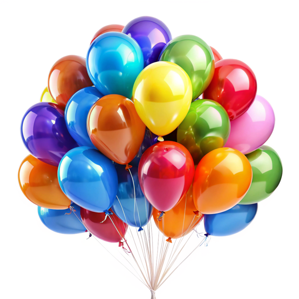 A vibrant cluster of colorful balloons, a joyful celebration, party supplies, festive decoration, happy birthday, cheerful event, bright colors, helium balloons, bunch of balloons, celebratory mood png