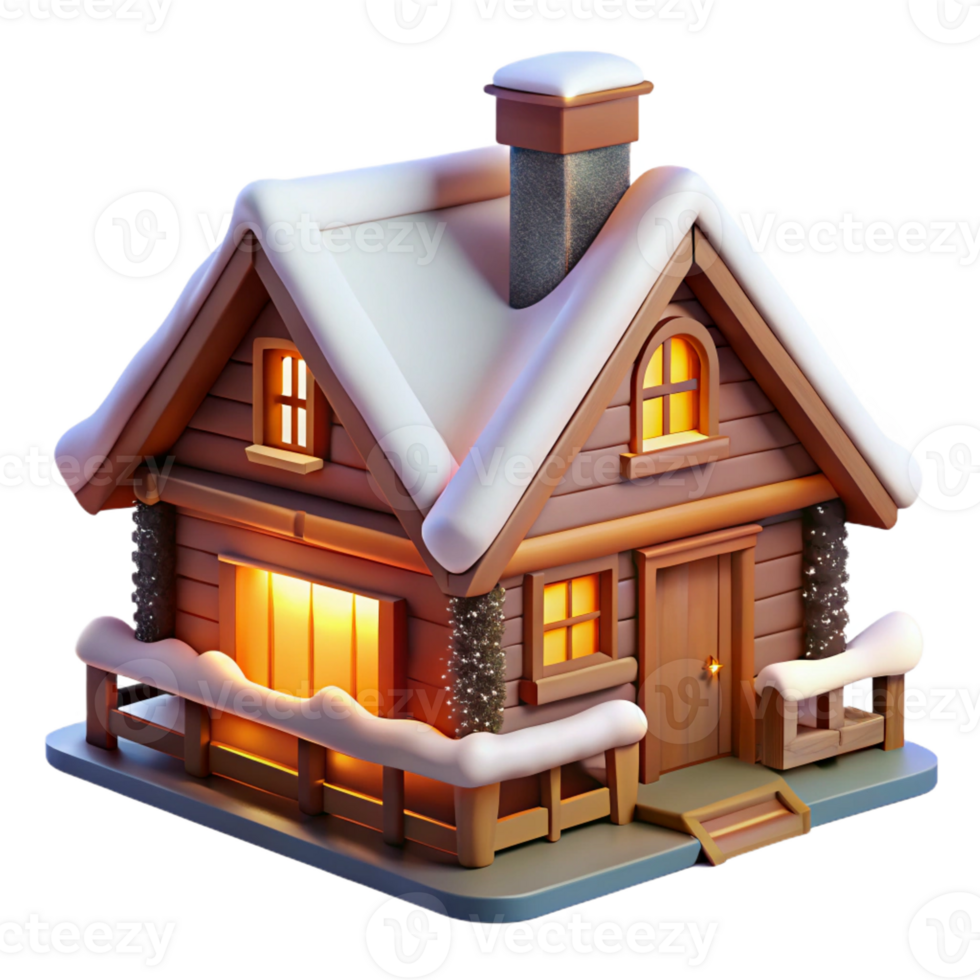 beautiful creative Swiss Chalet Soft Snowfall Warm exclusive png