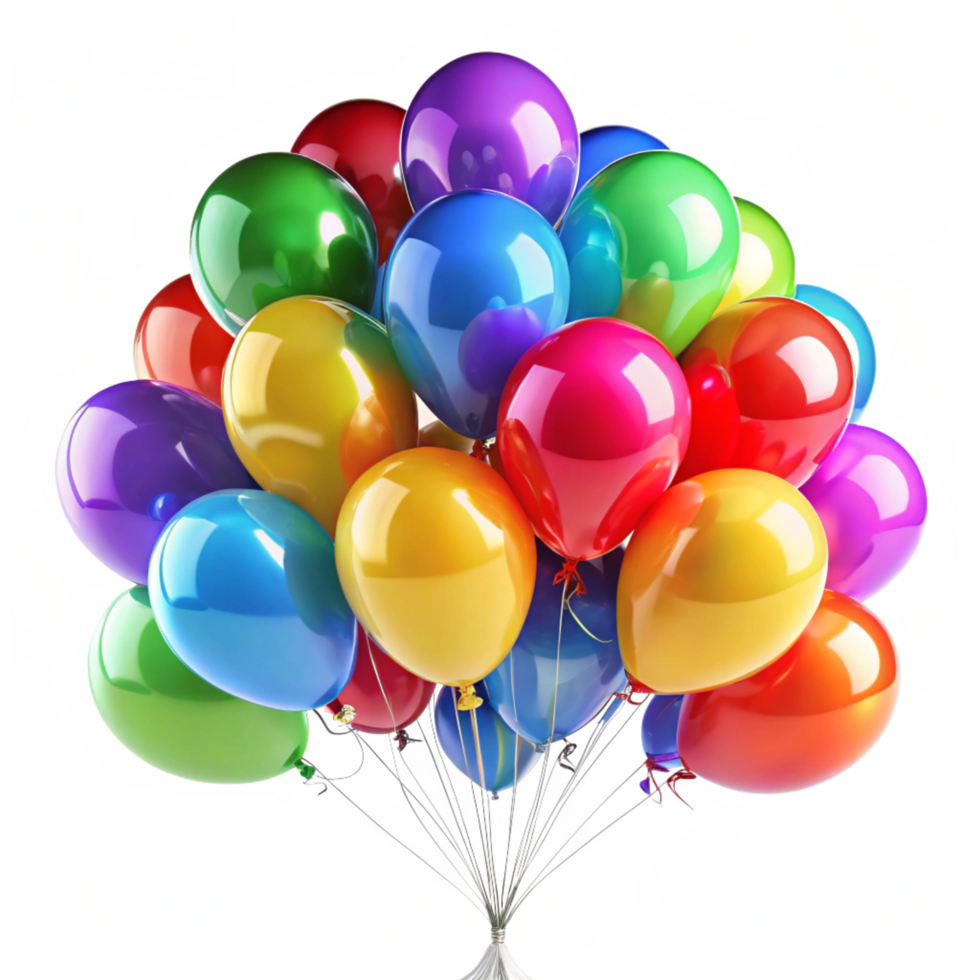 A Bunch of Colorful Balloons Floating Together in Celebration png