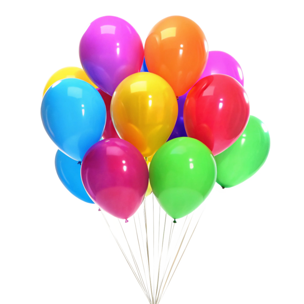 Bunch of Colorful Balloons Ready for a Party Celebration png
