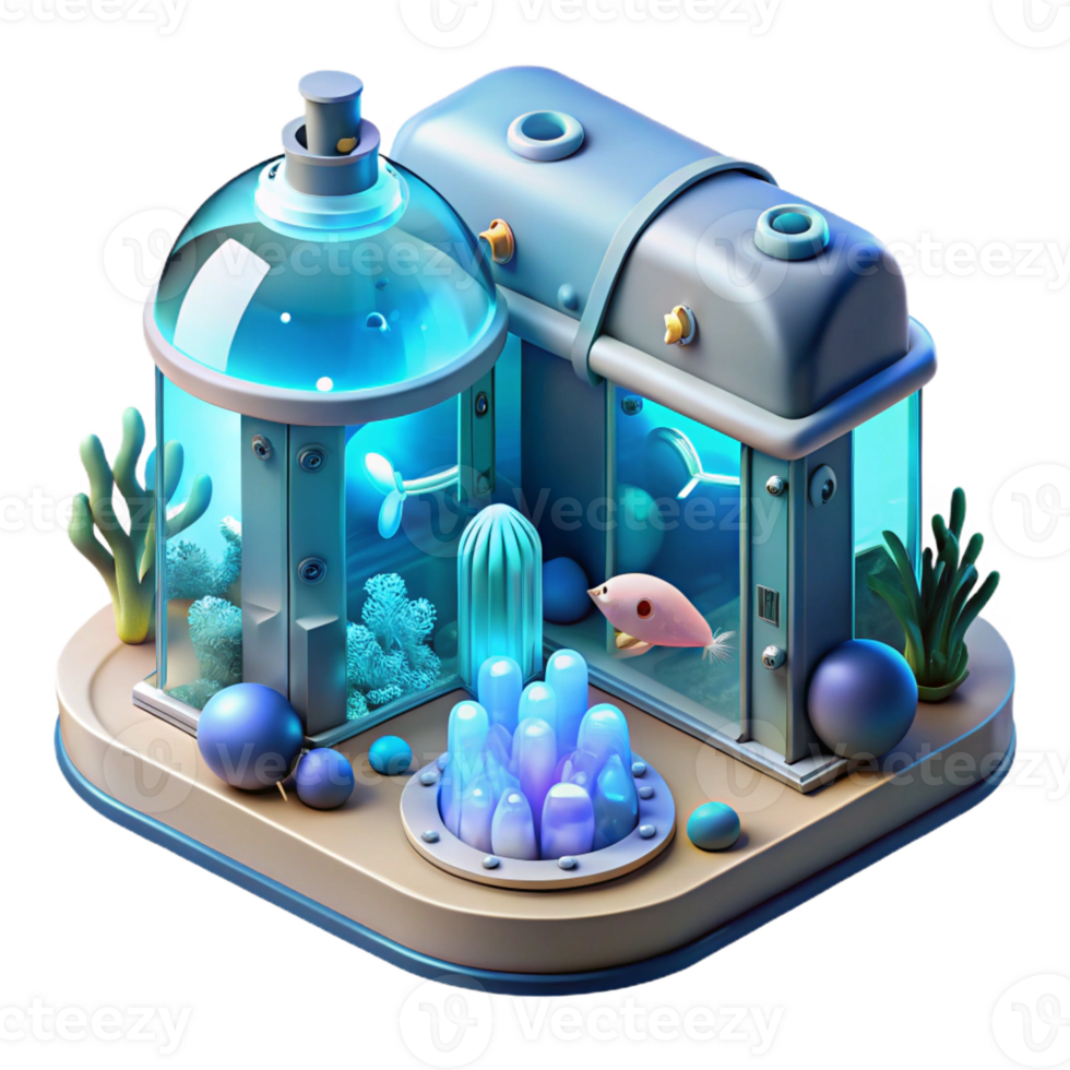serene contemporary Underwater research facility, bioluminescent lighting, futuristic design, transparent walls revealing marine life, sense of wonder exclusive png