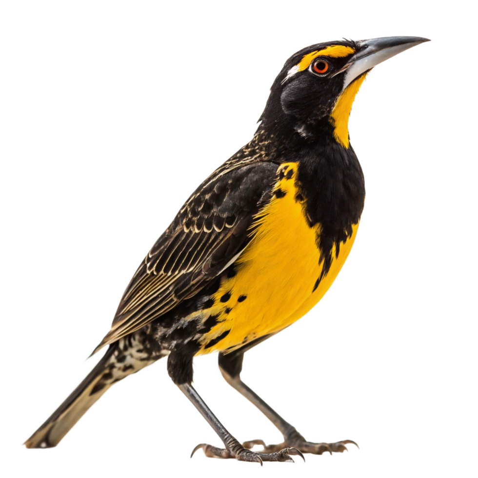 Stunning Closeup of a Yellowbreasted Cacique Bird with Black and Yellow Plumage png