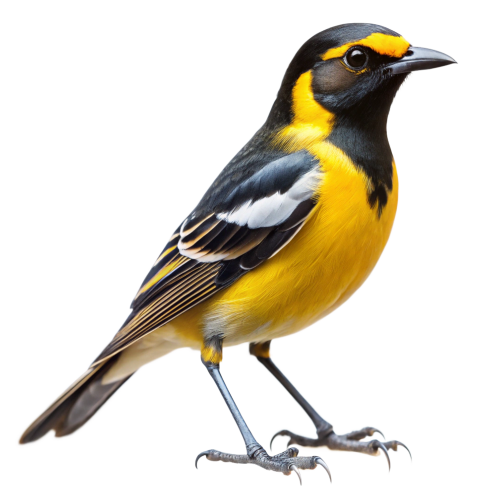 A Stunning Closeup of a Yellowrumped Cacique Bird on Black Background png
