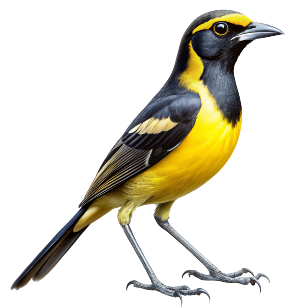 Stunning Illustration of a Yellow and Black Bird with Sharp Talons png
