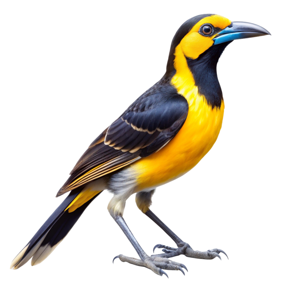Spectacular Portrait of a Montezuma Oropendola Bird on Black Background png