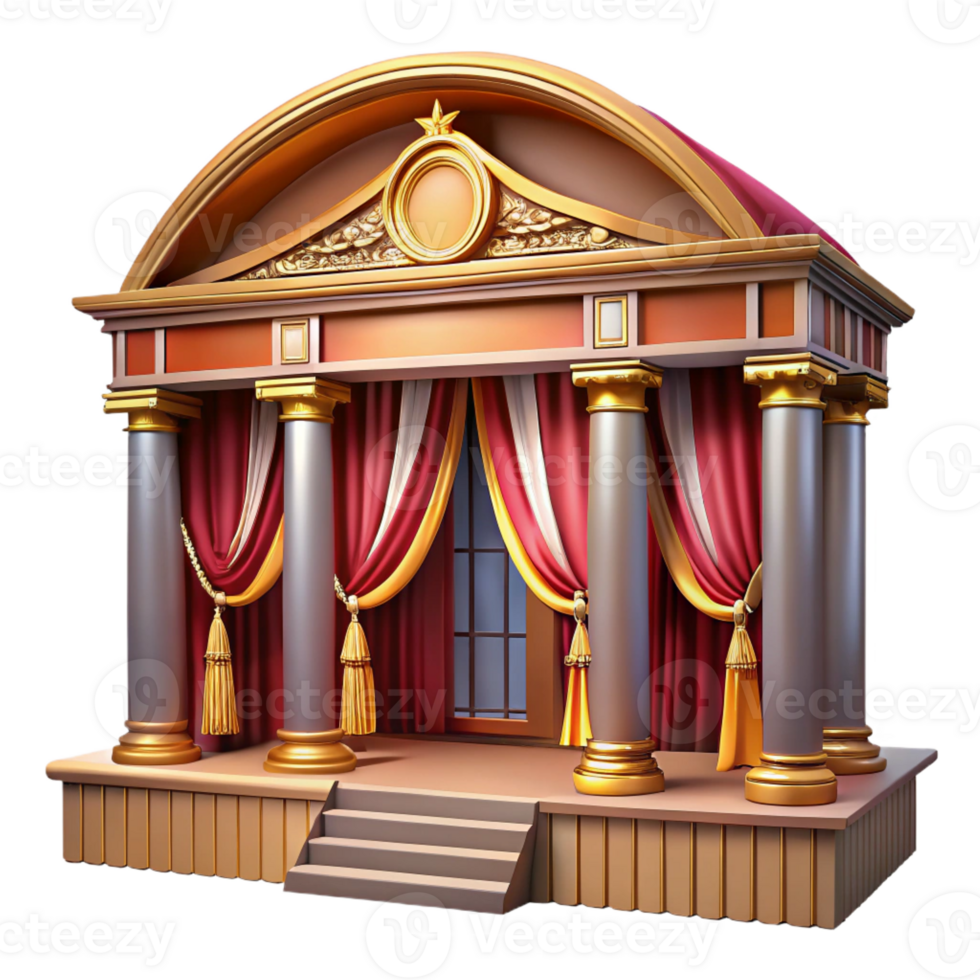 serene traditional Grand opera house, warm, inviting lighting, opulent decor, velvet curtains, ornate details, sense of grandeur exclusive png