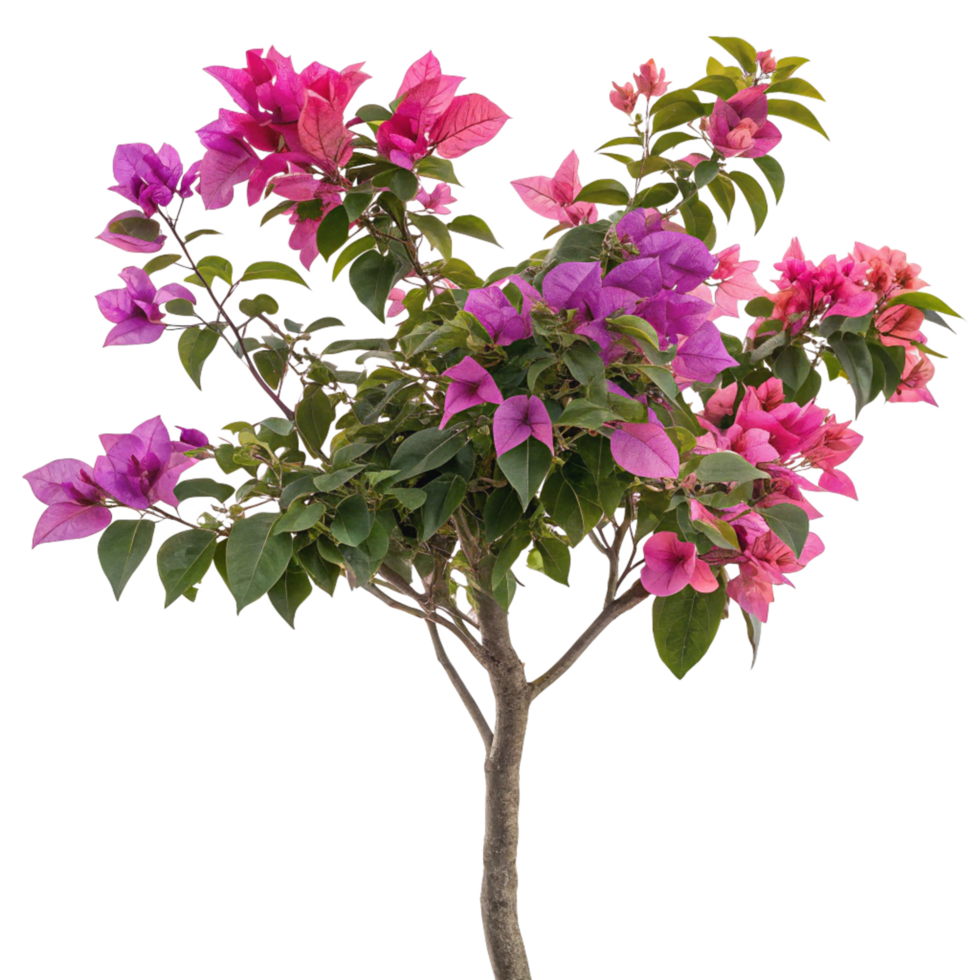 Vibrant Bougainvillea Plant with Pink and Purple Flowers in Full Bloom png