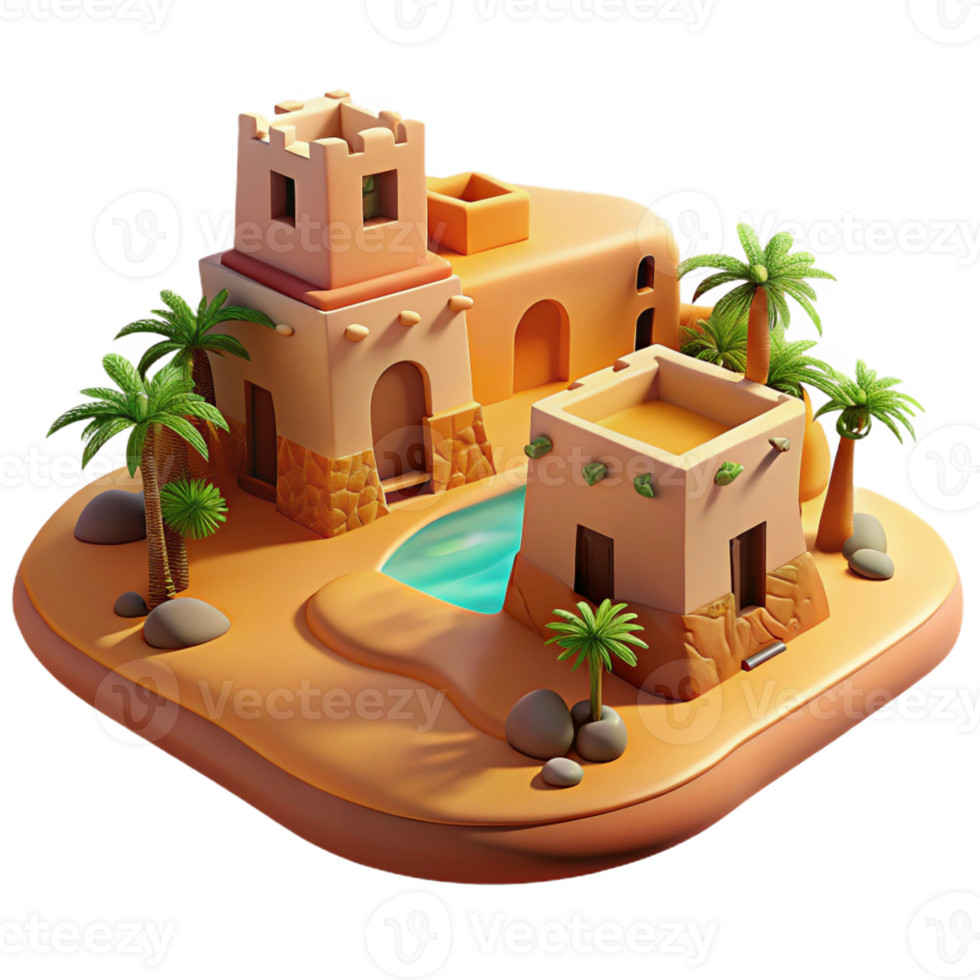 impressive artistic A Desert Oasis with a Traditional Mud exclusive png