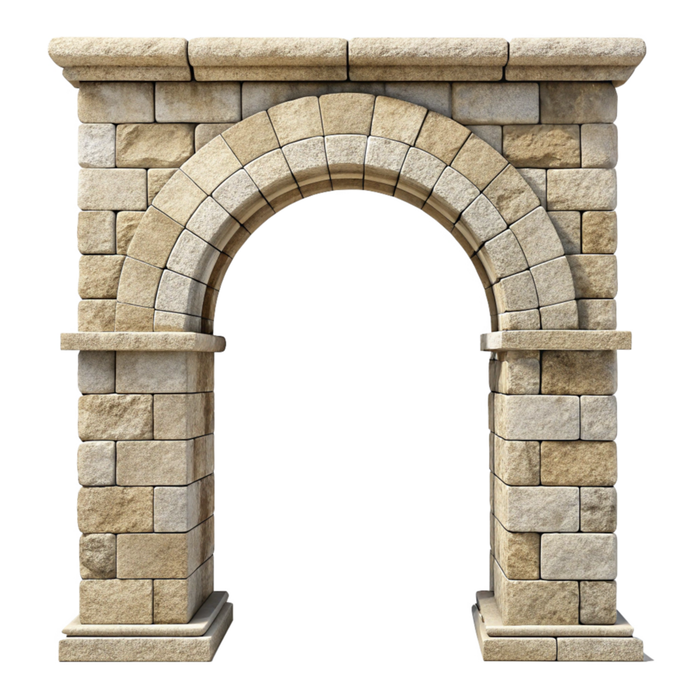 Elegant Stone Archway Entrance Design for Gardens or Buildings png