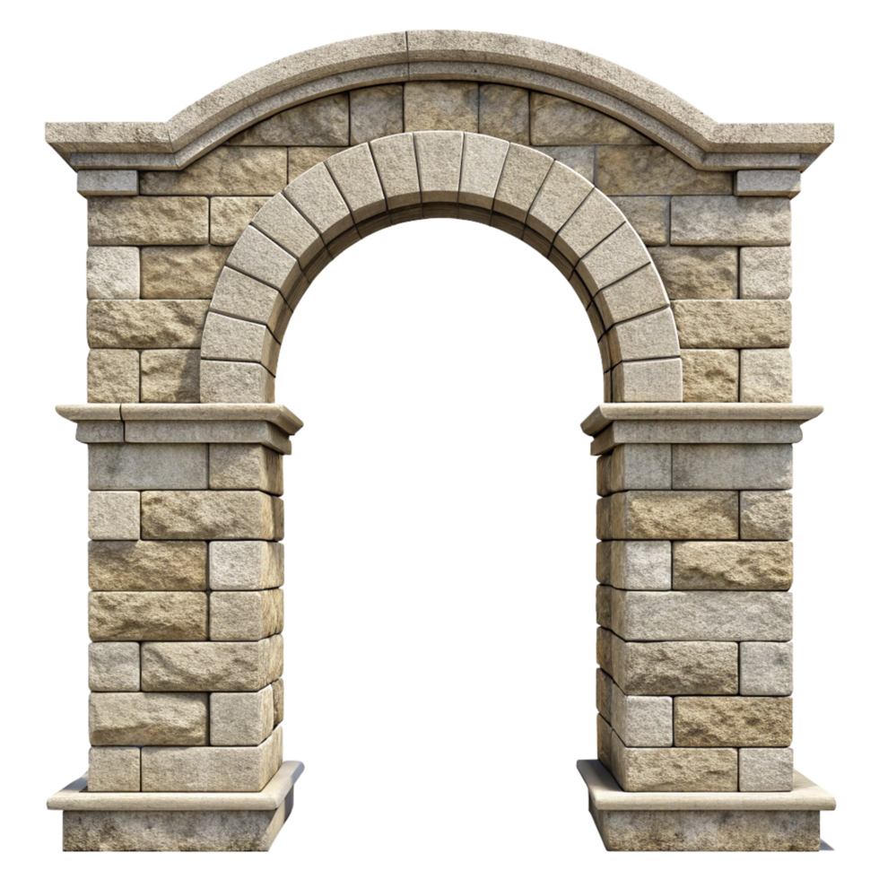 Elegant Stone Archway Entrance Design for Garden or Building png