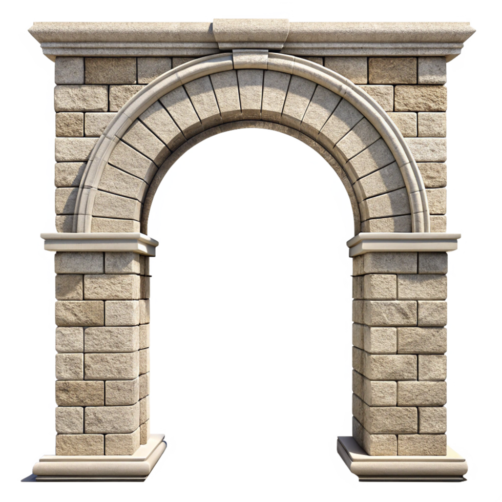 Stone Archway Entrance Architectural Design 3D Render png