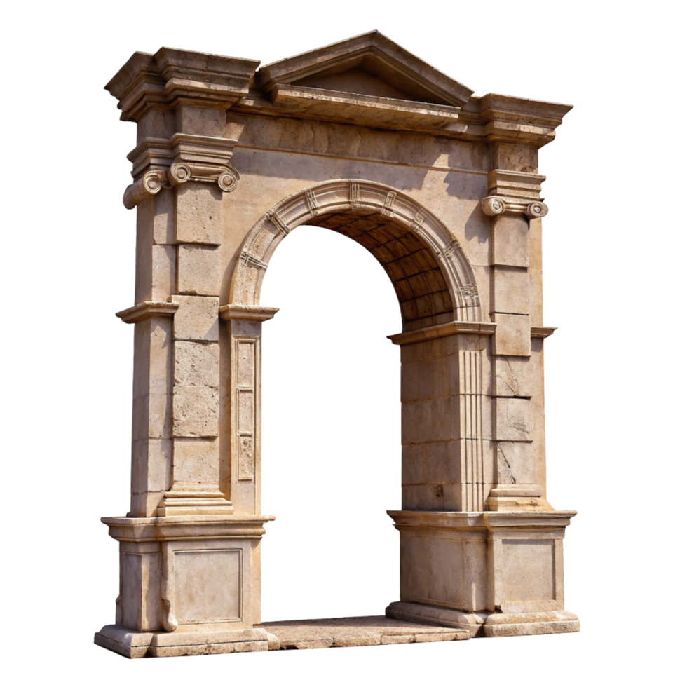 Ancient Roman Style Triumphal Arch Stone Gateway Entrance Structure png