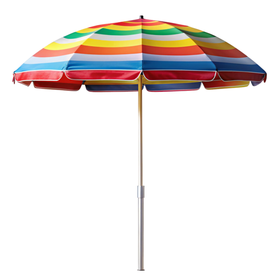 Classic Striped Beach Umbrella for Summer Fun and Sun Protection png