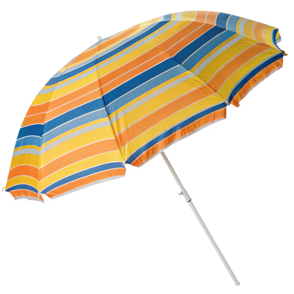 Striped Beach Umbrella for Sun Protection and Shade on Sunny Days png