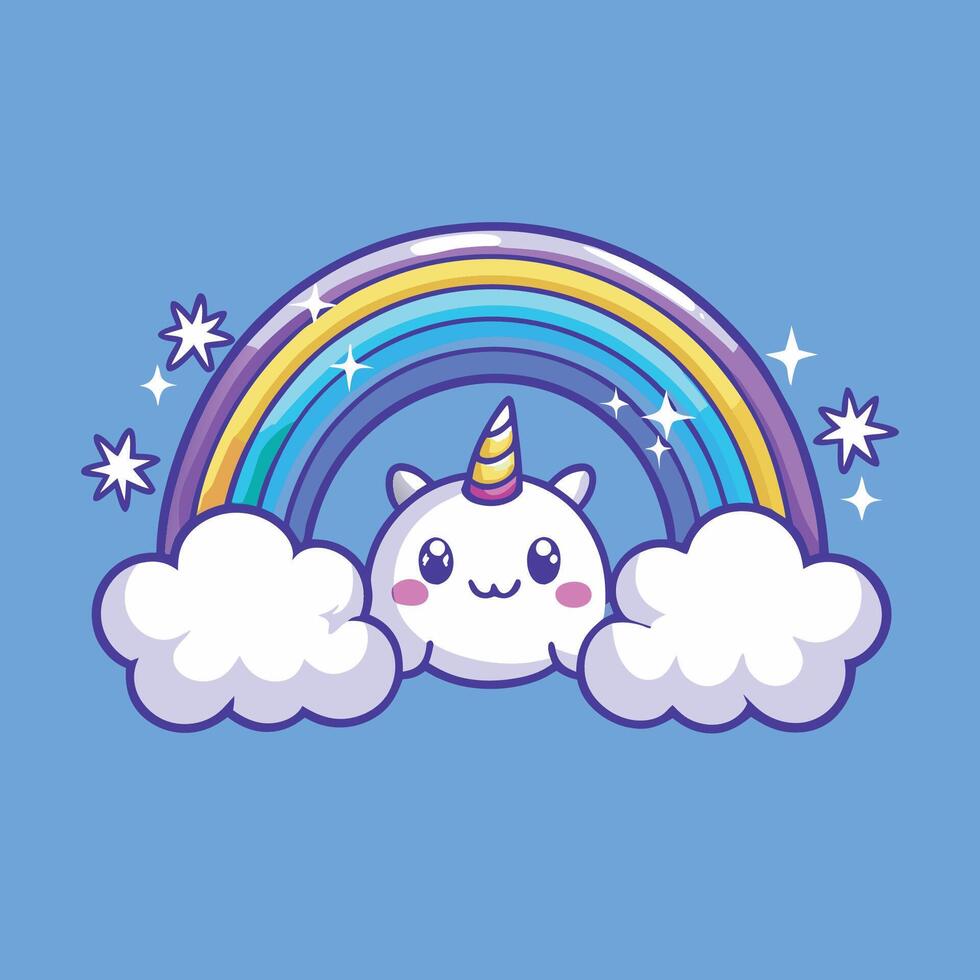 Vibrant and Magical Rainbow on a Solid White Background vector