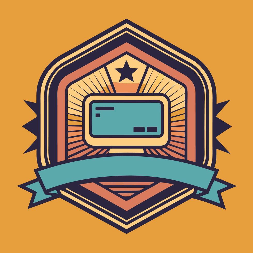 Vintage Badge Logo Graphic with Screen Printing Element vector