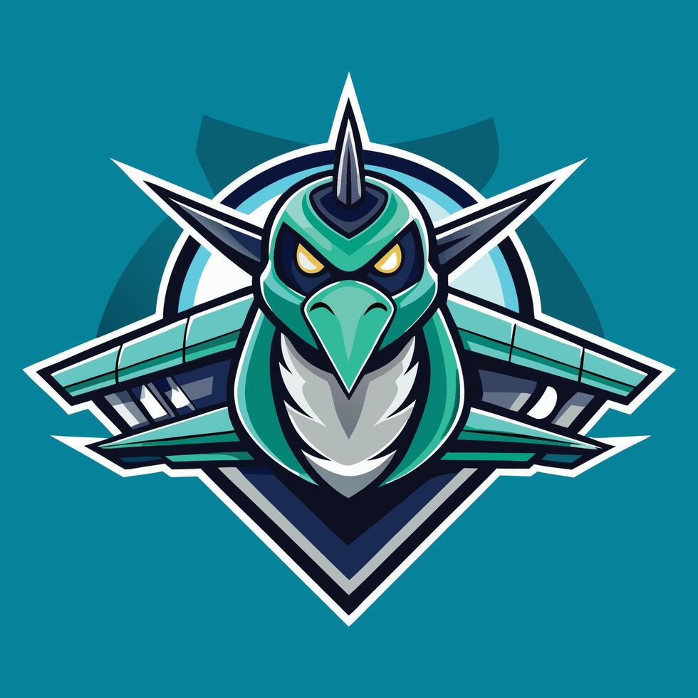 Mighty Warplane Mascot Logo Soaring Through the Skies vector