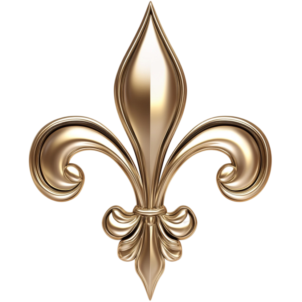 Golden Fleur-de-Lis Symbol - Transparent Background png