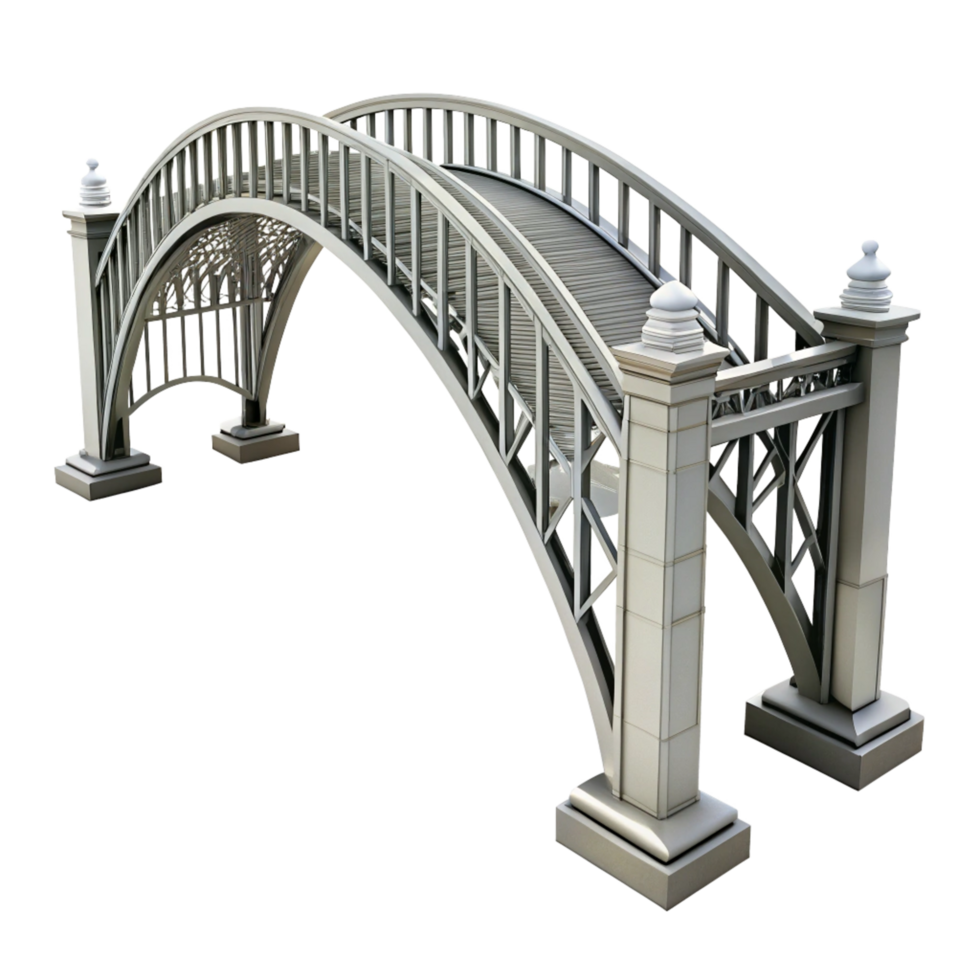 Elegant Modern Pedestrian Bridge Design Architectural 3D Model Rendering png