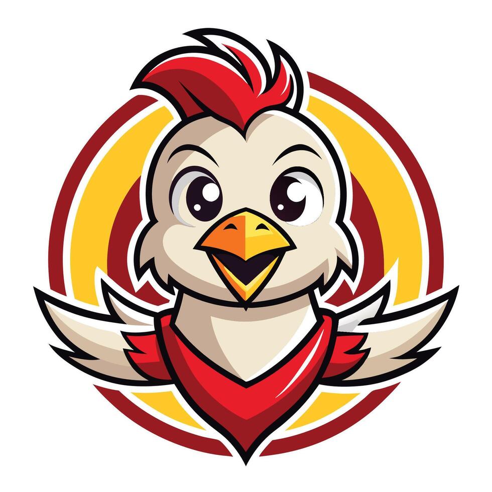 Adorable Logo Illustration of a Chick Mascot with Cartoon Style vector
