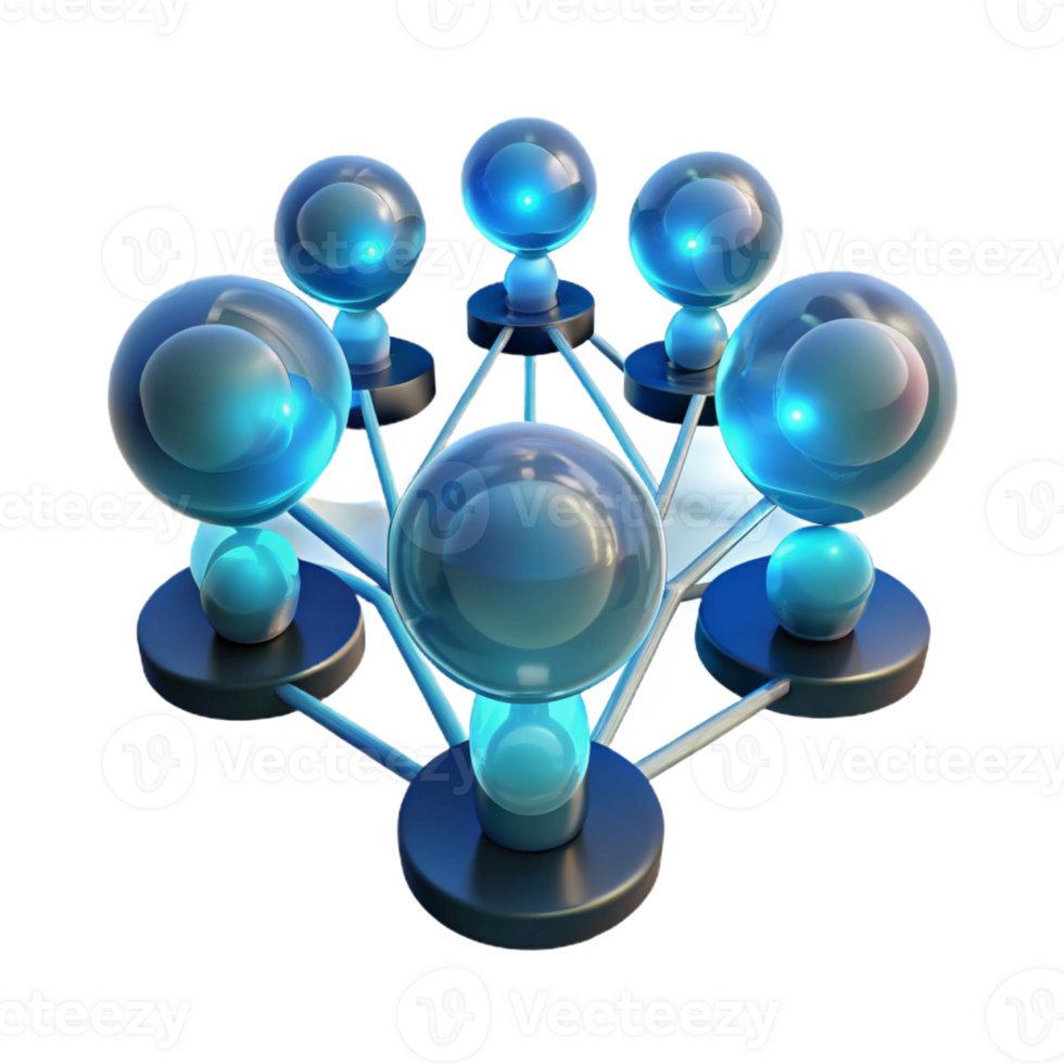 extraordinary modern A group of interconnected, glowing data nodes forming a human silhouette, illuminated by pulsating data streams premium png