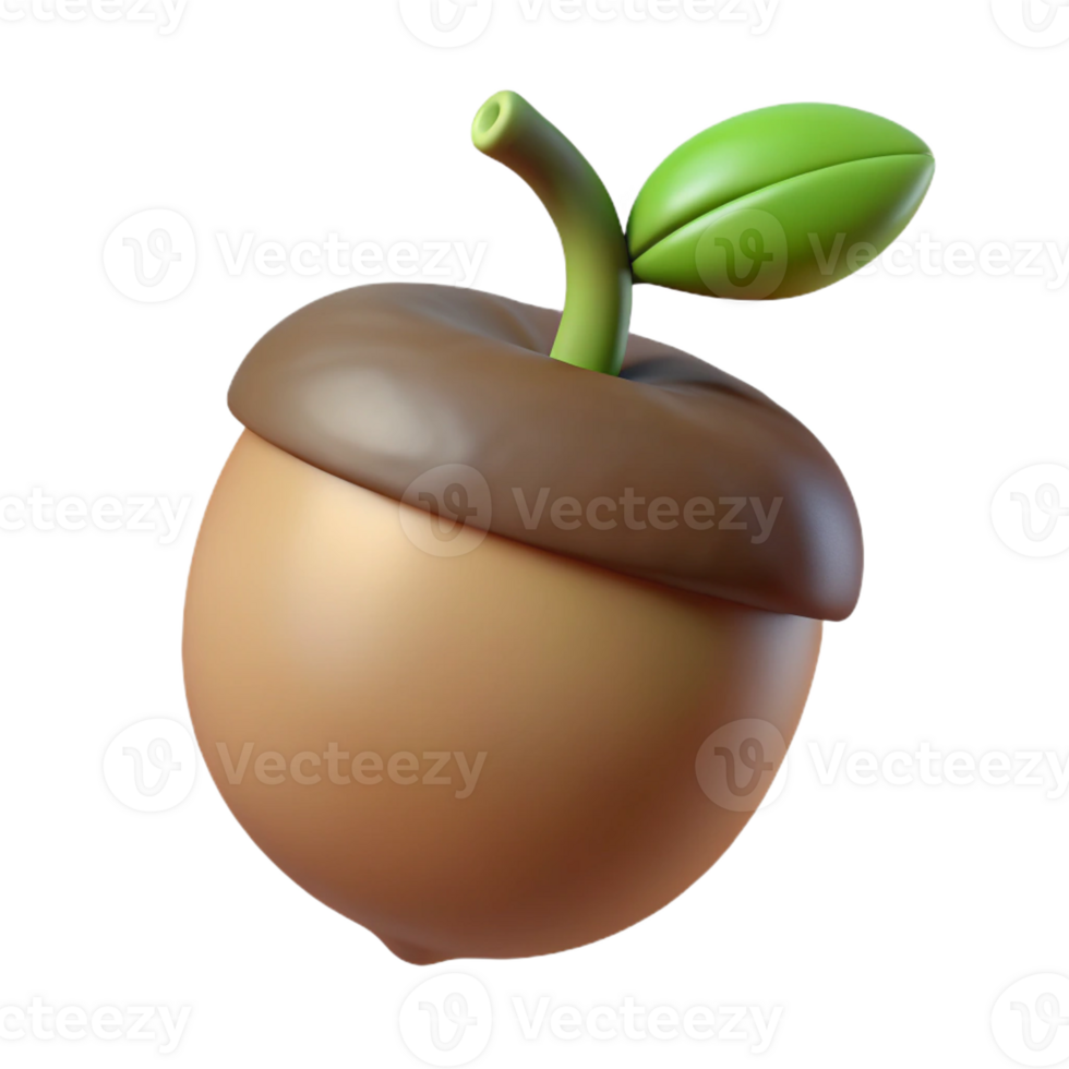 magnificent modern A sprouting acorn with a tiny root visible, close-up, soft natural light, realistic style professional png