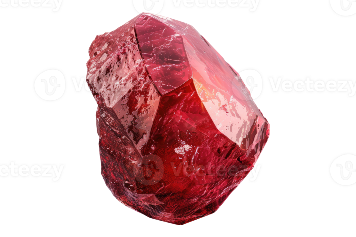 A large red gem stone on transparent background png