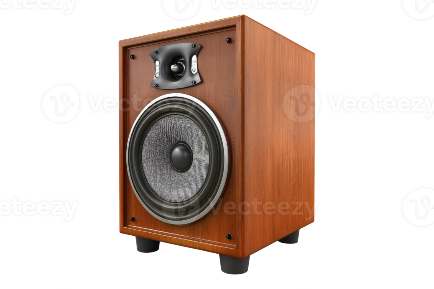 A wooden speaker isolated on transparent background png