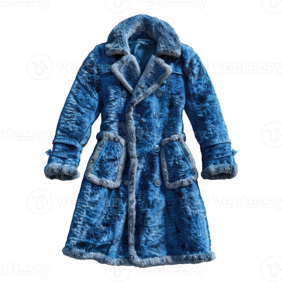 A blue fur coat png