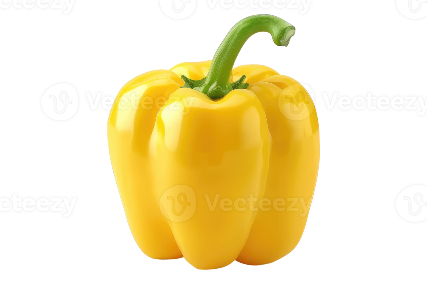 A yellow bell pepper on transparent background png